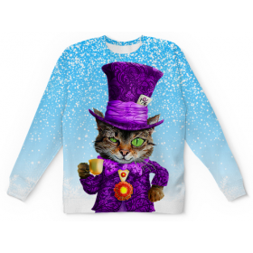 full_print_kids_sweatshirt с принтом Чеширский котик в Нижнем Новгороде,  |  | 