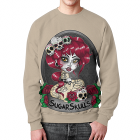 full_print_sweatshirt с принтом Sugar skull girl в Нижнем Новгороде,  |  | 