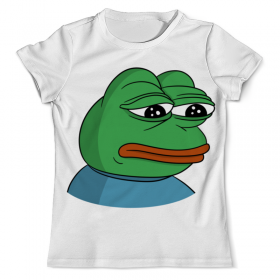 full_print_tee с принтом Pepe the frog в Нижнем Новгороде, Футболка с нанесением полноцветного изображения по всей поверхности может быть выполнена в двух вариантах - ХЛОПОК и СИНТЕТИКА. | Хлопок - ткань из 100% хлопка высшего качества пенье.  <br>Синтетика - ткань с высоким содержанием синтетического волокна (до 80%).  Материал хорошо тянется, имеет приятную на ощупь фактуру | Тематика изображения на принте: 