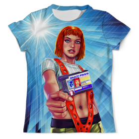 full_print_tee с принтом The Fifth Element LILOO в Нижнем Новгороде, Футболка с нанесением полноцветного изображения по всей поверхности может быть выполнена в двух вариантах - ХЛОПОК и СИНТЕТИКА. | Хлопок - ткань из 100% хлопка высшего качества пенье.  <br>Синтетика - ткань с высоким содержанием синтетического волокна (до 80%).  Материал хорошо тянется, имеет приятную на ощупь фактуру | 