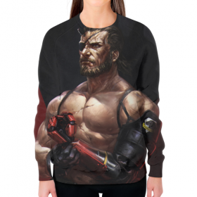 full_print_woman_sweatshirt с принтом Big Boss (Metal Gear Solid) в Нижнем Новгороде,  |  | 