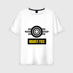 Женская футболка хлопок Oversize Fallout Vault-tec: в Нижнем Новгороде, 100% хлопок | свободный крой, круглый ворот, спущенный рукав, длина до линии бедер
 | fallout | логотип | постапокалиптические | фаллаут | фоллаут