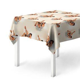 Скатерть 3D с принтом Ножки в Нижнем Новгороде, 100% полиэстер (ткань не мнется и не растягивается) | Размер: 150*150 см | Тематика изображения на принте: голые | девушки | прикол