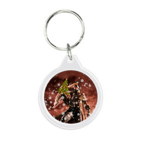 Брелок круглый Новогодний Fallout: в Нижнем Новгороде, пластик и полированная сталь | круглая форма, металлическое крепление в виде кольца | 111 | 2016 | bethesda | fallout | бункер | дед мороз | ёлка | нг | нкр | новый год | постапокалиптические | с новым годом | убежище | фалаут | фаллаут | фолаут | фоллаут