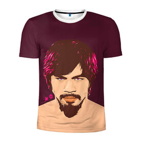 Мужская футболка 3D спортивная с принтом Pacman в Нижнем Новгороде, 100% полиэстер с улучшенными характеристиками | приталенный силуэт, круглая горловина, широкие плечи, сужается к линии бедра | мэнни пакьяо