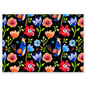 Поздравительная открытка с принтом цветочный принт в Нижнем Новгороде, 100% бумага | плотность бумаги 280 г/м2, матовая, на обратной стороне линовка и место для марки
 | акварель | графика | зелень | лес | лето | листья | принт | рисунок | цветок