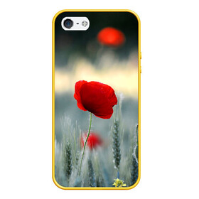 Чехол для iPhone 5/5S матовый с принтом Алый мак в Нижнем Новгороде, Силикон | Область печати: задняя сторона чехла, без боковых панелей | алый | красный | лепестки | мак | прикольные картинки | цветочки | цветы