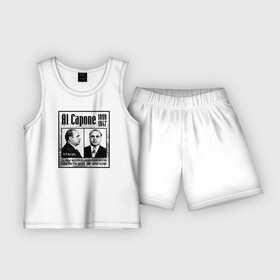 Детская пижама с шортами хлопок с принтом Аль Капоне в Нижнем Новгороде,  |  | al capone | аль капоне | гангстер | мафия | чикаго