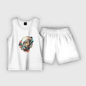 Детская пижама с шортами хлопок с принтом Гагарин в Нижнем Новгороде,  |  | 12 апреля | астронавт | вселенная | день космонавтики | звезды | космонавт | космос | луна | планета | поехали | полет | ссср | юрий