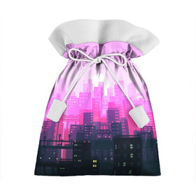 Подарочный 3D мешок с принтом CITY в Нижнем Новгороде, 100% полиэстер | Размер: 29*39 см | bright | colorful | neon | retro | urban | vintage | винтаж | город | неон | ретро | ретро неон