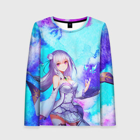 Женский лонгслив 3D с принтом Re:Zero в Нижнем Новгороде, 100% полиэстер | длинные рукава, круглый вырез горловины, полуприлегающий силуэт | anime girls | cute | emilia | kawaii | re zero | subaru | альтернативном мире | ангел | аниме девушка | анимешникам | воительница | девочка | жизнь | зеро | кавайный | лед | милые | нацуки | няшные | рем | стелла | субару