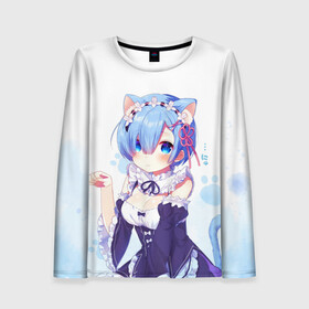 Женский лонгслив 3D с принтом Re:Zero, Рем в Нижнем Новгороде, 100% полиэстер | длинные рукава, круглый вырез горловины, полуприлегающий силуэт | re zero | re:zero | re:zero starting life in another world | re:zero жизнь с нуля в альтернативном мире | rem | аниме | жизнь с нуля в другом мире | манга | рем