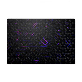 Пазл магнитный 126 элементов с принтом Неоновая абстракция в Нижнем Новгороде, полимерный материал с магнитным слоем | 126 деталей, размер изделия —  180*270 мм | линии | неон | неоновая абстракция | неоновые полосы | неоновый свет