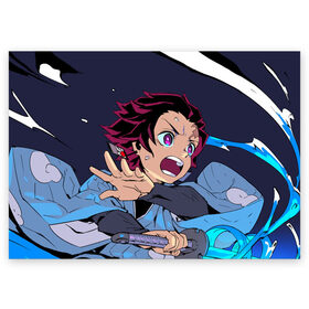 Поздравительная открытка Клинок Рассекающий Демонов: в Нижнем Новгороде, 100% бумага | плотность бумаги 280 г/м2, матовая, на обратной стороне линовка и место для марки
 | Тематика изображения на принте: anime | demon slayer | kimetsu no yaiba | агацума | аниме | бесконечный поезд | дыхание воды | зеницу | иноске | иноске хашибира | клинок | клинок рассекающий демонов | манга | недзуко | незука | незуко | нэзуко