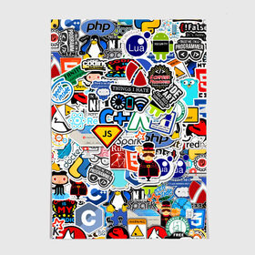 Постер Programming stickers: в Нижнем Новгороде, 100% бумага
 | бумага, плотность 150 мг. Матовая, но за счет высокого коэффициента гладкости имеет небольшой блеск и дает на свету блики, но в отличии от глянцевой бумаги не покрыта лаком | css | it | linux | programming | wi fi | код | компьютер | линукс | программирование | профессия | стикер бомбинг