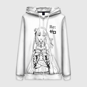 Женская толстовка 3D на молнии с принтом ReZero в Нижнем Новгороде, 100% полиэстер | длина до линии бедра, манжеты и пояс оформлены мягкой тканевой резинкой, двухслойный капюшон со шнурком для регулировки, спереди молния, по бокам два кармана | anime girl | anime heroes | emilia | girl | kawaii | ram | re zero | re:zero | rem | девочка | девушка | жизнь с нуля в альтернативном мире | кавайный | логотипы аниме | персонажи аниме | рам | ре зеро | рем | эмилия