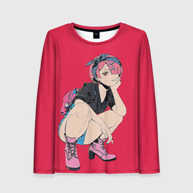 Женский лонгслив 3D с принтом RE ZERO REM в Нижнем Новгороде, 100% полиэстер | длинные рукава, круглый вырез горловины, полуприлегающий силуэт | ahegao | re zero | re:zero | rem | rezero | sempai | senpai | waifu | waifu material | вайфу | гарем | жизнь в альтернативном мире с нуля | жизнь с нуля | рам | ре зеро | резеро | рем | субару | эмилия