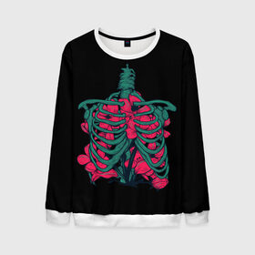 Мужской свитшот 3D с принтом Flowers and Bones в Нижнем Новгороде, 100% полиэстер с мягким внутренним слоем | круглый вырез горловины, мягкая резинка на манжетах и поясе, свободная посадка по фигуре | 8 | bones | day | flowers | girl | girlfriend | girls | inside | love | lovers | march | roses | women | womens | x ray | внутри | девушка | девушки | день | женский | женщина | кости | любовь | марта | ребра | рентген | розы | скелет | цветок |