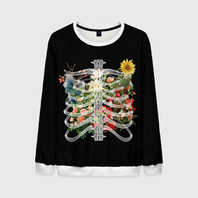 Мужской свитшот 3D с принтом Flowers in Me в Нижнем Новгороде, 100% полиэстер с мягким внутренним слоем | круглый вырез горловины, мягкая резинка на манжетах и поясе, свободная посадка по фигуре | 8 | bones | day | flowers | girl | girlfriend | girls | inside | love | lovers | march | roses | women | womens | x ray | внутри | девушка | девушки | день | женский | женщина | кости | любовь | марта | ребра | рентген | розы | скелет | цветок |