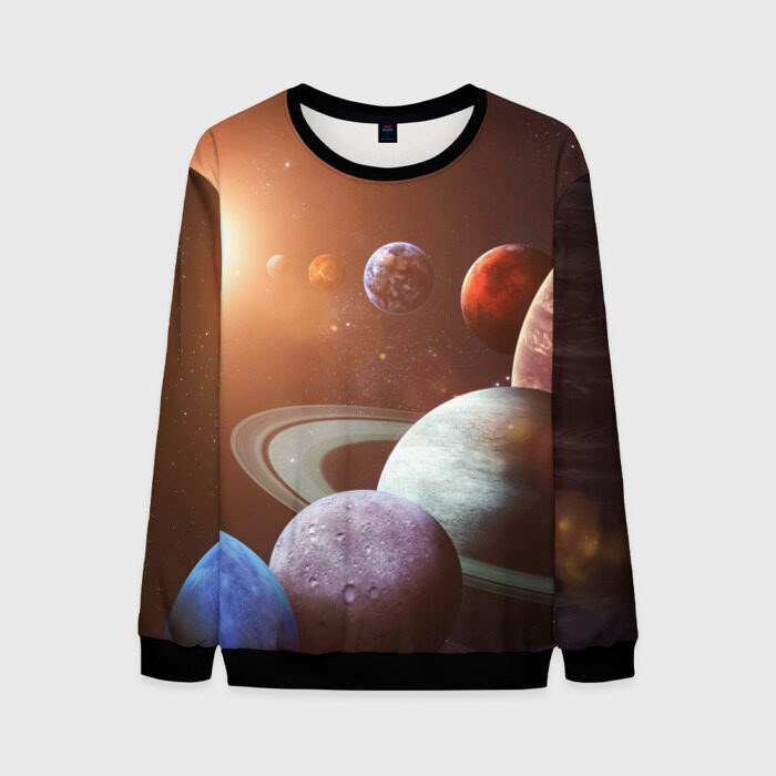 Мужской свитшот 3D Планеты солнечной системы фото