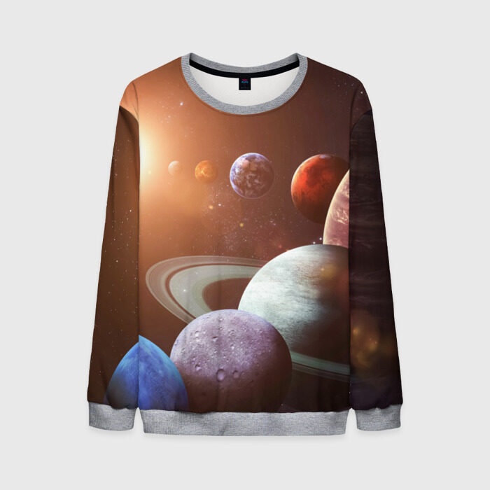 Мужской свитшот 3D Планеты солнечной системы фото