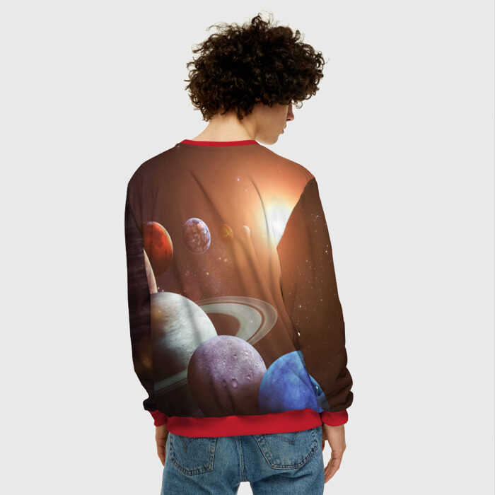 Мужской свитшот 3D Планеты солнечной системы фото