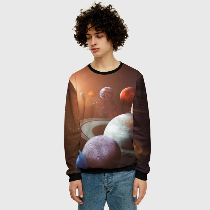 Мужской свитшот 3D Планеты солнечной системы фото
