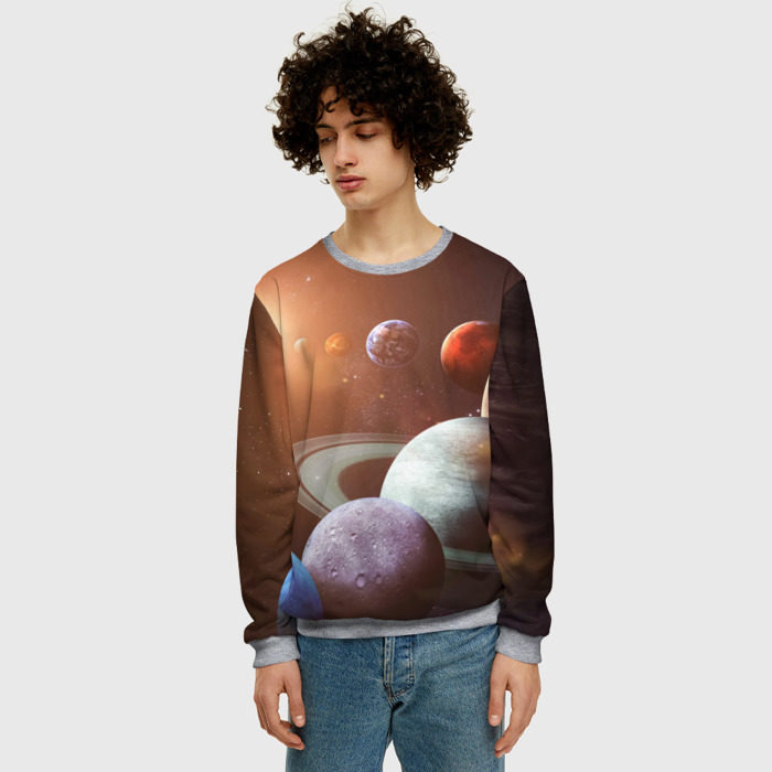 Мужской свитшот 3D Планеты солнечной системы фото