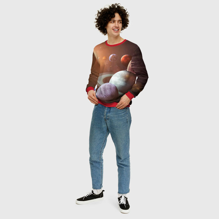 Мужской свитшот 3D Планеты солнечной системы фото