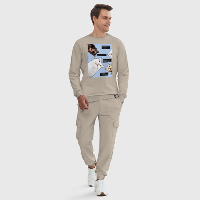 Мужской костюм хлопок коты программиста все уронили фото