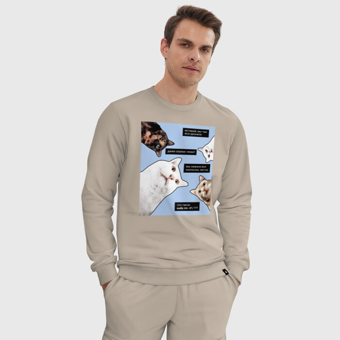 Мужской костюм хлопок коты программиста все уронили фото